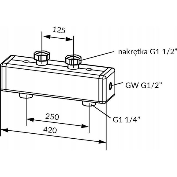 Afriso Sprzęgło hydrauliczne HW do rozdzielacza KSV 125, 70 kW (S)A