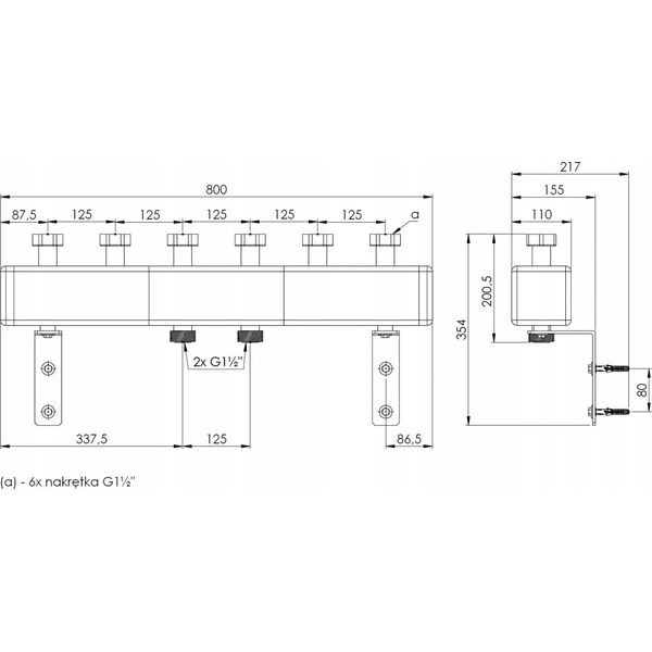 Afriso Rozdzielacz KSV 125-3 70 kW, dla 3 obiegów pompowych (S)A