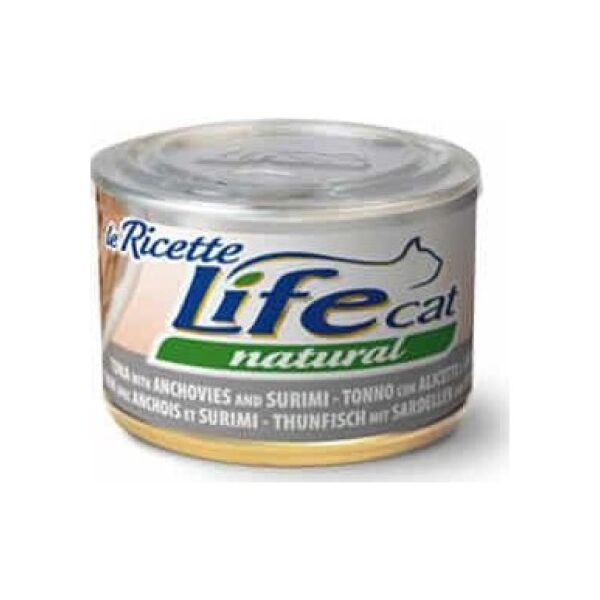 Life Pet Care LIFE CAT pusz.150g TUNA+ANCHOVIES+SURIMI LA RICETTE /24