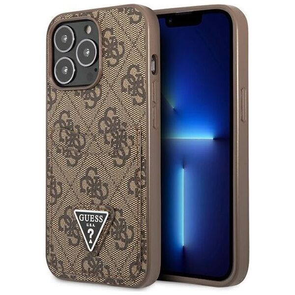 Guess Guess GUHCP13LP4TPW iPhone 13 Pro / 13 6,1" brązowy/brown hardcase 4G Triangle Logo Cardslot NoSize