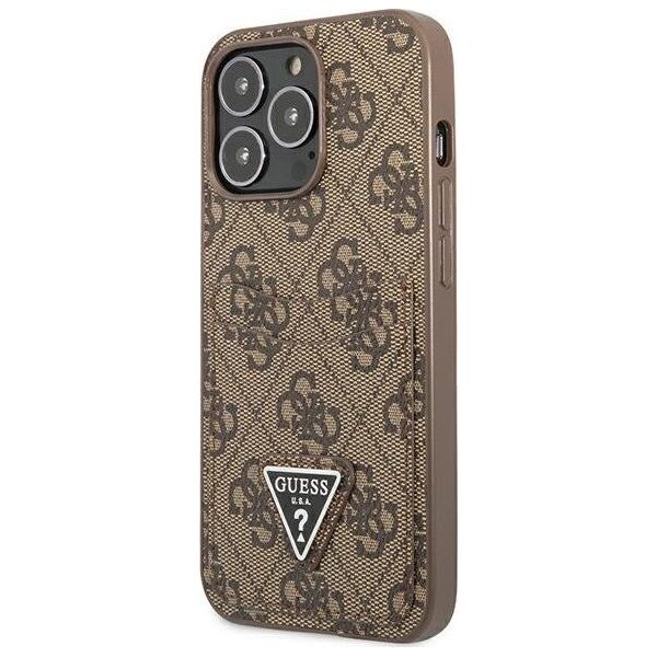 Guess Guess GUHCP13LP4TPW iPhone 13 Pro / 13 6,1" brązowy/brown hardcase 4G Triangle Logo Cardslot NoSize