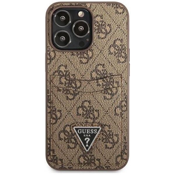 Guess Guess GUHCP13LP4TPW iPhone 13 Pro / 13 6,1" brązowy/brown hardcase 4G Triangle Logo Cardslot NoSize