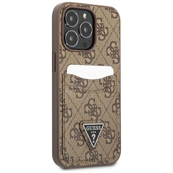 Guess Guess GUHCP13LP4TPW iPhone 13 Pro / 13 6,1" brązowy/brown hardcase 4G Triangle Logo Cardslot NoSize
