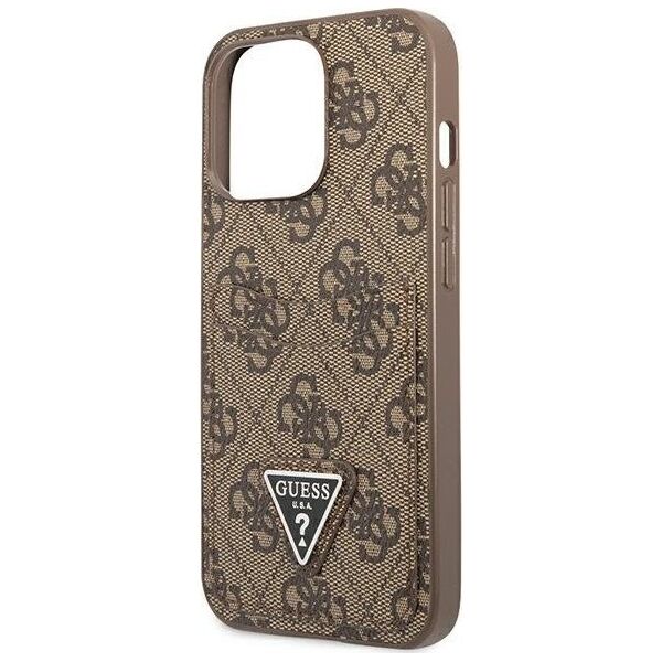 Guess Guess GUHCP13LP4TPW iPhone 13 Pro / 13 6,1" brązowy/brown hardcase 4G Triangle Logo Cardslot NoSize