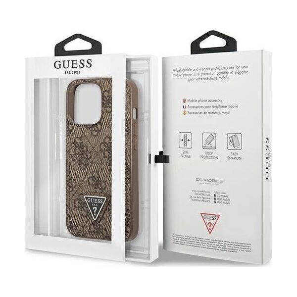 Guess Guess GUHCP13LP4TPW iPhone 13 Pro / 13 6,1" brązowy/brown hardcase 4G Triangle Logo Cardslot NoSize