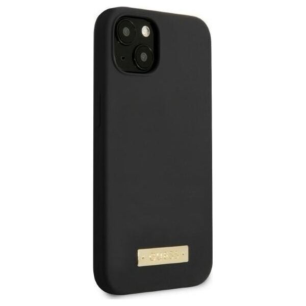 Guess Guess GUHMP13SSPLK iPhone 13 mini 5,4" czarny/black hard case Silicone Logo Plate MagSafe NoSize