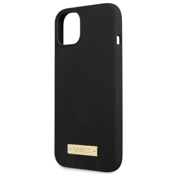 Guess Guess GUHMP13SSPLK iPhone 13 mini 5,4" czarny/black hard case Silicone Logo Plate MagSafe NoSize