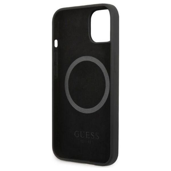 Guess Guess GUHMP13SSPLK iPhone 13 mini 5,4" czarny/black hard case Silicone Logo Plate MagSafe NoSize