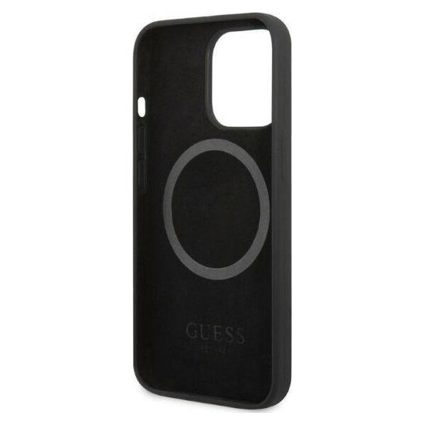 Guess Guess GUHMP13XSPLK iPhone 13 Pro Max 6,7" czarny/black hard case Silicone Logo Plate MagSafe NoSize