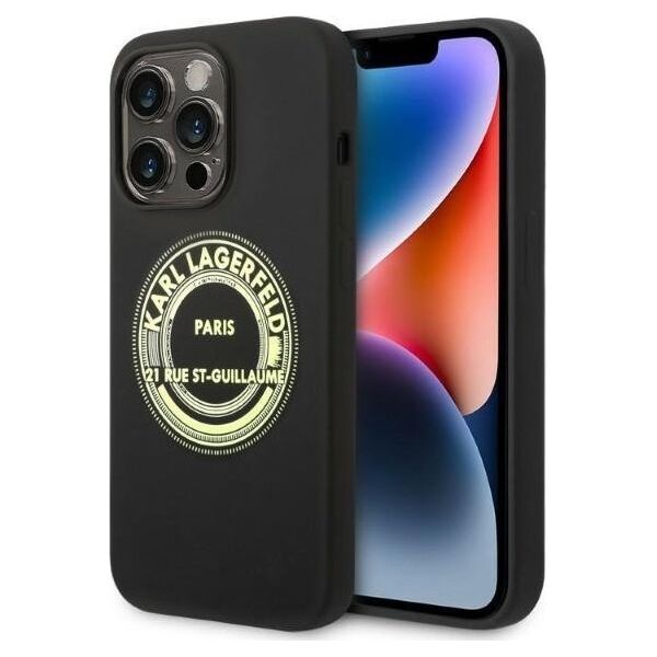 Karl Lagerfeld Karl Lagerfeld KLHCP14LSRSGRCK iPhone 14 Pro 6,1" hardcase czarny/black Silicone RSG NoSize
