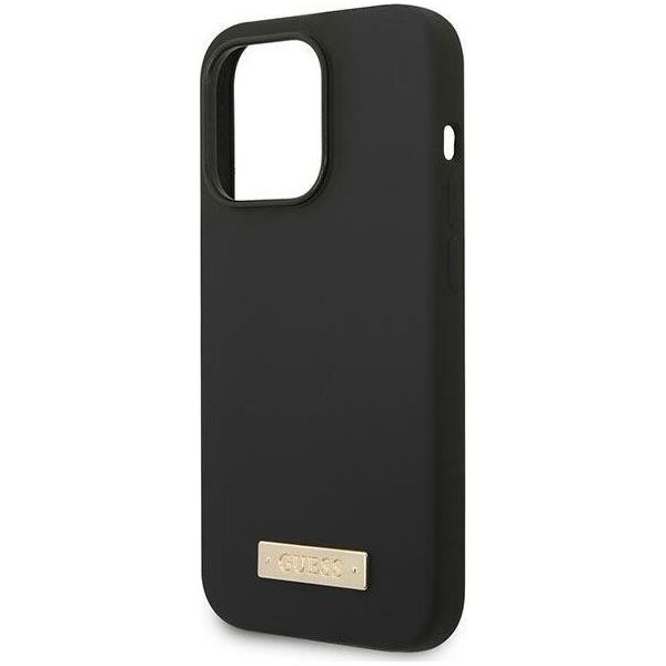 Guess Guess GUHMP14XSBPLK iPhone 14 Pro Max 6,7" czarny/black hard case Silicone Logo Plate MagSafe NoSize