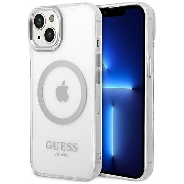 Guess Guess GUHMP14MHTRMS iPhone 14 Plus 6,7" srebrny/silver hard case Metal Outline Magsafe NoSize