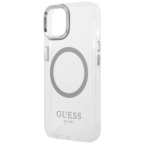 Guess Guess GUHMP14MHTRMS iPhone 14 Plus 6,7" srebrny/silver hard case Metal Outline Magsafe NoSize