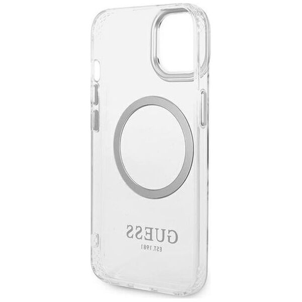 Guess Guess GUHMP14MHTRMS iPhone 14 Plus 6,7" srebrny/silver hard case Metal Outline Magsafe NoSize