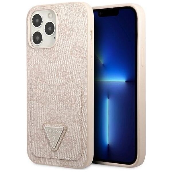 Guess Guess GUHCP13LP4TPP iPhone 13 Pro / 13 6,1" różowy/pink hardcase 4G Triangle Logo Cardslot NoSize