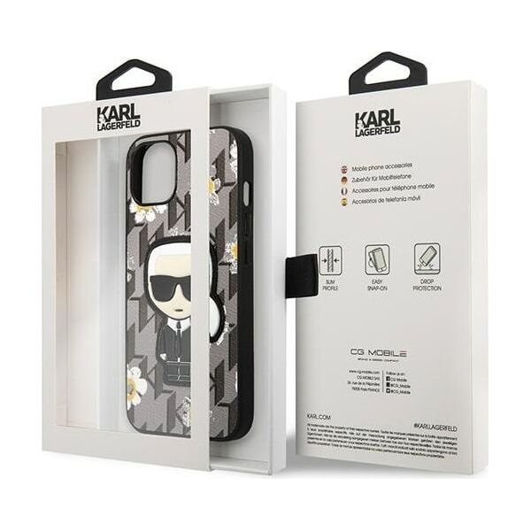 Karl Lagerfeld Karl Lagerfeld KLHCP13SPMNFIK1 iPhone 13 mini 5,4" szary/grey Flower Ikonik Karl NoSize