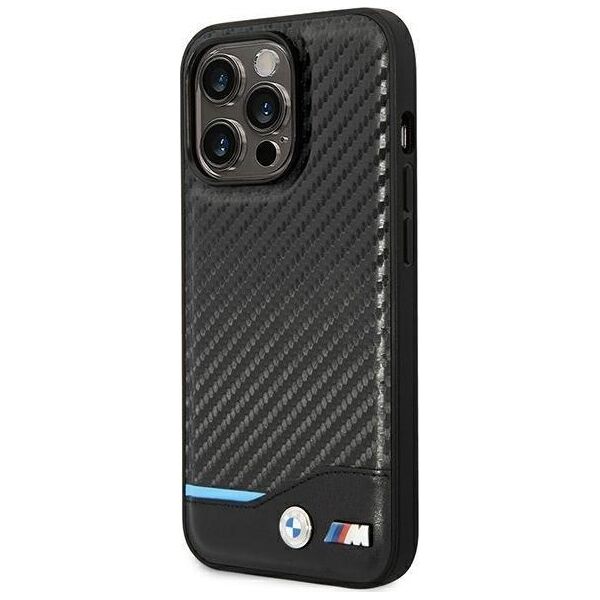 BMW Etui BMW BMHCP14L22NBCK iPhone 14 Pro 6,1" czarny/black Leather Carbon