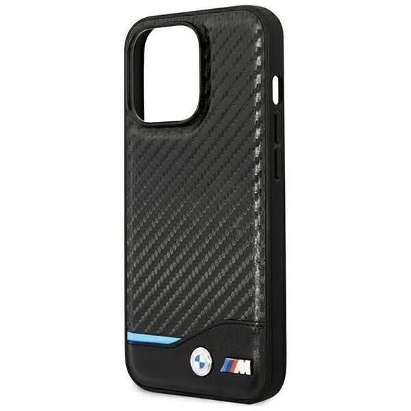 BMW Etui BMW BMHCP14L22NBCK iPhone 14 Pro 6,1" czarny/black Leather Carbon