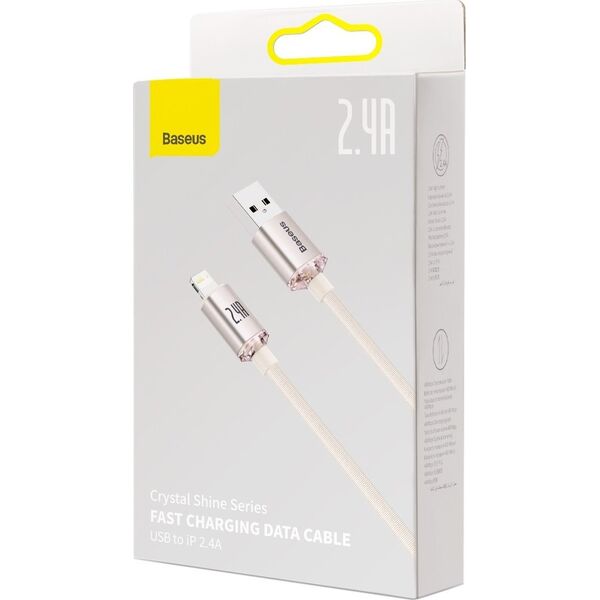 Kabel USB Baseus USB-A - Lightning 2 m Różowy (BSU3636)