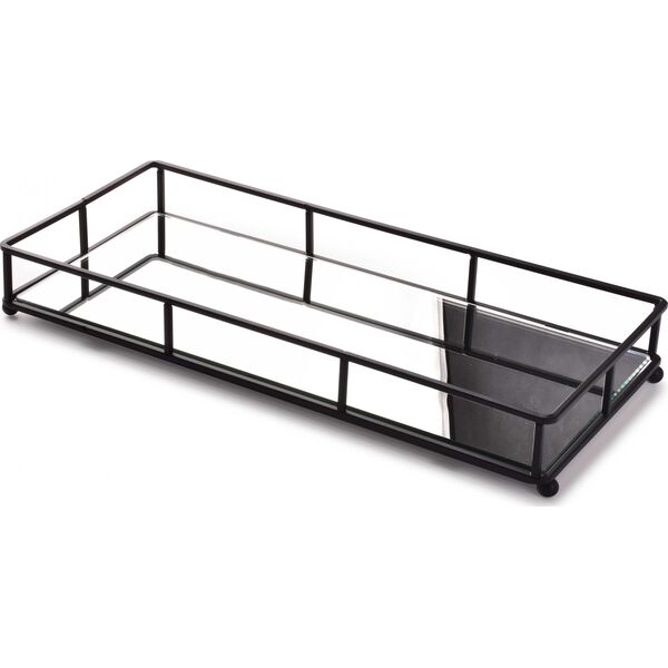 Lumarko Lumarko Podstawka Taca 36x16xh5cm Czarna Z Lustrem!