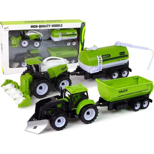 LeanToys Zestaw Pojazdów Farmerskich Traktory Cysterna Naczepa