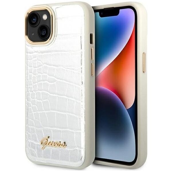 Guess Guess GUHCP14MHGCRHS iPhone 14 Plus 6,7" srebrny/silver hardcase Croco Collection NoSize