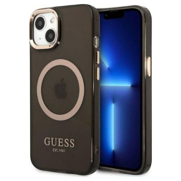 Guess Guess GUHMP13MHTCMK iPhone 13 6,1" czarny/black hard case Gold Outline Translucent MagSafe NoSize