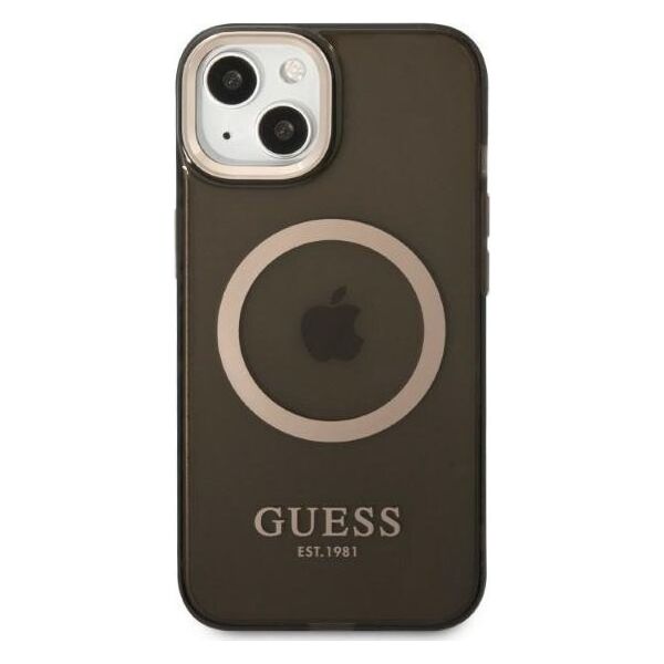 Guess Guess GUHMP13MHTCMK iPhone 13 6,1" czarny/black hard case Gold Outline Translucent MagSafe NoSize