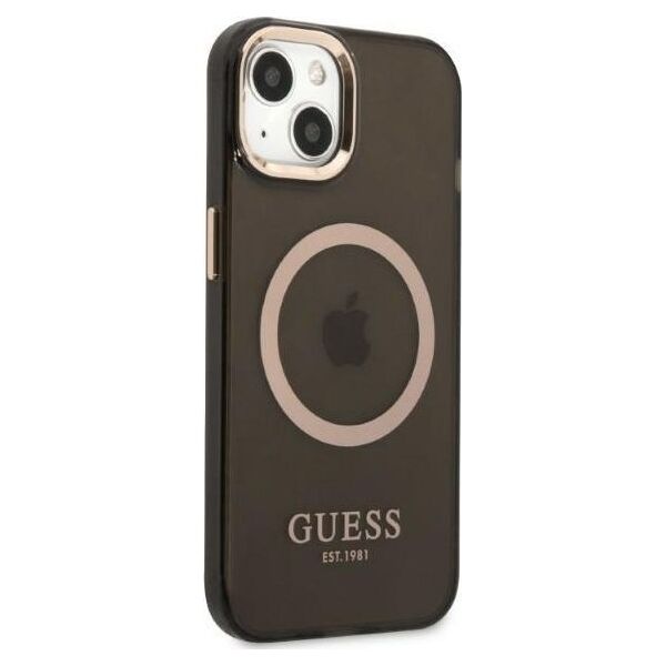 Guess Guess GUHMP13MHTCMK iPhone 13 6,1" czarny/black hard case Gold Outline Translucent MagSafe NoSize