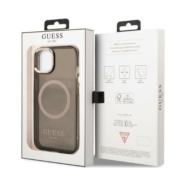 Guess Guess GUHMP13MHTCMK iPhone 13 6,1" czarny/black hard case Gold Outline Translucent MagSafe NoSize