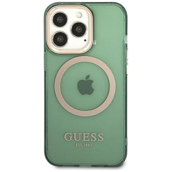 Guess Guess GUHMP13LHTCMA iPhone 13 Pro / 13 6,1" zielony/khaki hard case Gold Outline Translucent MagSafe NoSize