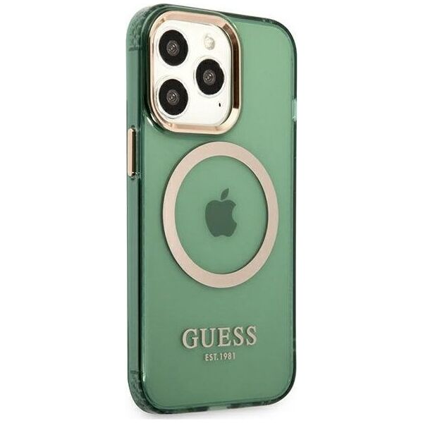 Guess Guess GUHMP13LHTCMA iPhone 13 Pro / 13 6,1" zielony/khaki hard case Gold Outline Translucent MagSafe NoSize