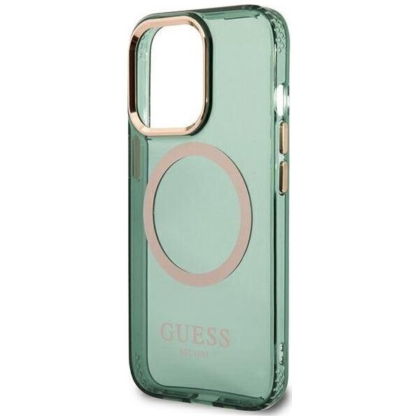 Guess Guess GUHMP13LHTCMA iPhone 13 Pro / 13 6,1" zielony/khaki hard case Gold Outline Translucent MagSafe NoSize