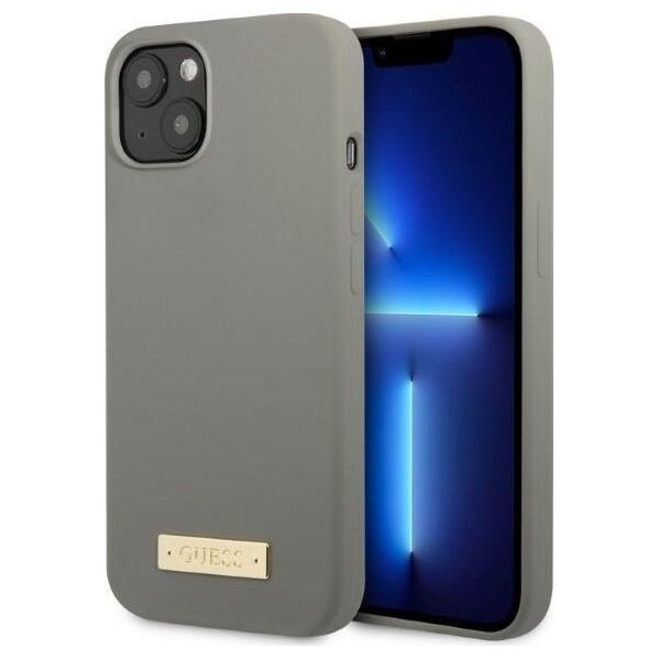 Guess Guess GUHMP13SSPLG iPhone 13 mini 5,4" szary/grey hard case Silicone Logo Plate MagSafe NoSize