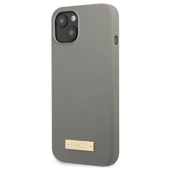 Guess Guess GUHMP13SSPLG iPhone 13 mini 5,4" szary/grey hard case Silicone Logo Plate MagSafe NoSize