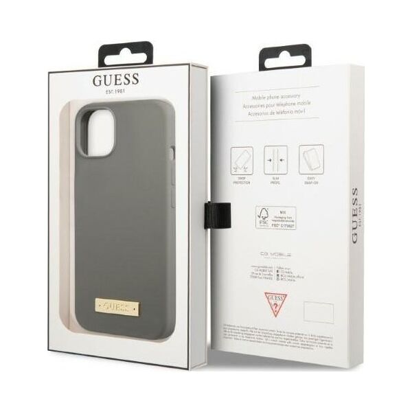 Guess Guess GUHMP13SSPLG iPhone 13 mini 5,4" szary/grey hard case Silicone Logo Plate MagSafe NoSize