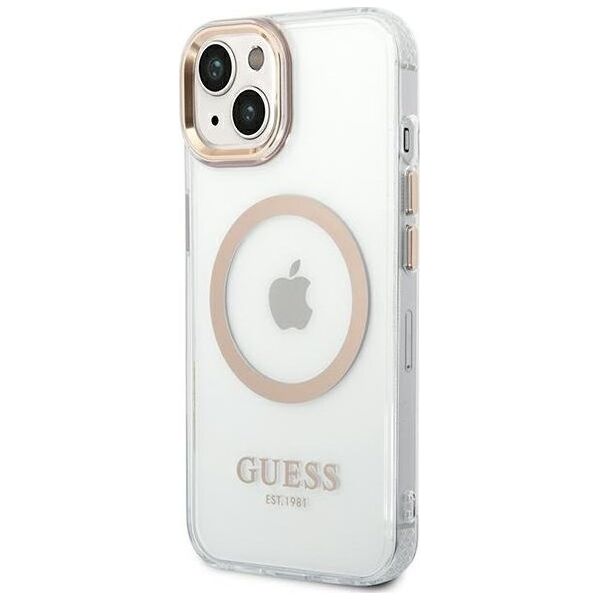 Guess Guess GUHMP14SHTRMD iPhone 14 6,1" złoty/gold hard case Metal Outline Magsafe NoSize