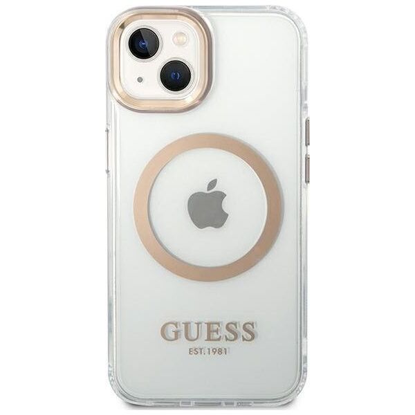 Guess Guess GUHMP14SHTRMD iPhone 14 6,1" złoty/gold hard case Metal Outline Magsafe NoSize