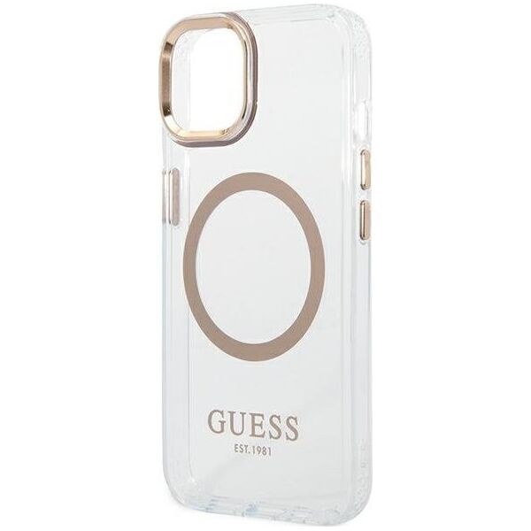 Guess Guess GUHMP14SHTRMD iPhone 14 6,1" złoty/gold hard case Metal Outline Magsafe NoSize
