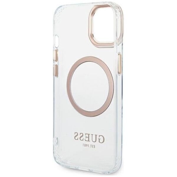 Guess Guess GUHMP14SHTRMD iPhone 14 6,1" złoty/gold hard case Metal Outline Magsafe NoSize