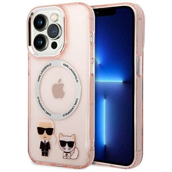 Karl Lagerfeld Karl Lagerfeld KLHMP14XHKCP iPhone 14 Pro Max 6,7" hardcase różowy/pink Karl & Choupette Aluminium Magsafe NoSize