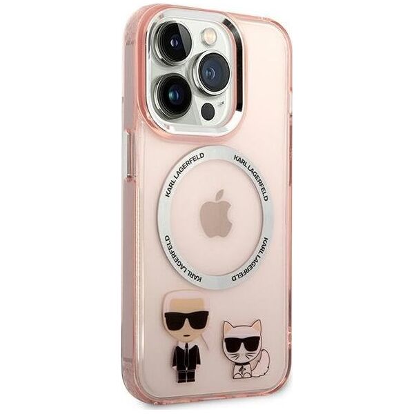 Karl Lagerfeld Karl Lagerfeld KLHMP14XHKCP iPhone 14 Pro Max 6,7" hardcase różowy/pink Karl & Choupette Aluminium Magsafe NoSize