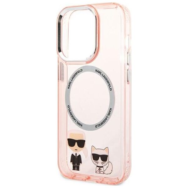 Karl Lagerfeld Karl Lagerfeld KLHMP14XHKCP iPhone 14 Pro Max 6,7" hardcase różowy/pink Karl & Choupette Aluminium Magsafe NoSize