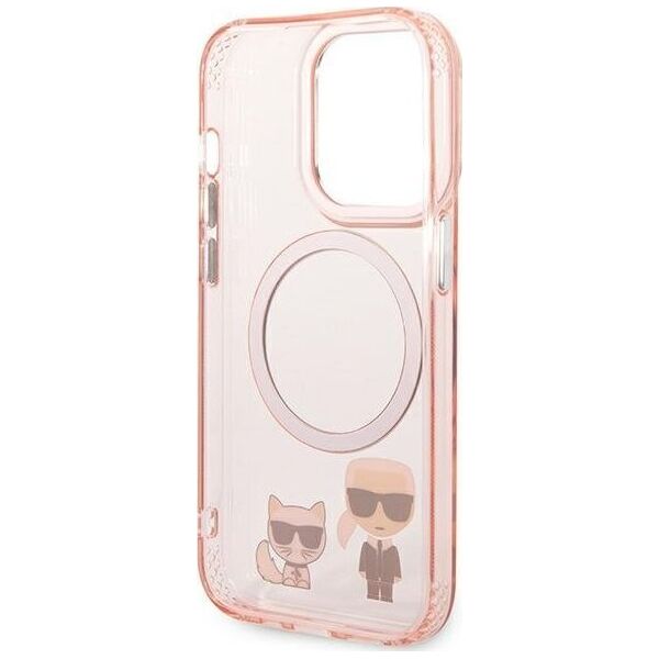 Karl Lagerfeld Karl Lagerfeld KLHMP14XHKCP iPhone 14 Pro Max 6,7" hardcase różowy/pink Karl & Choupette Aluminium Magsafe NoSize