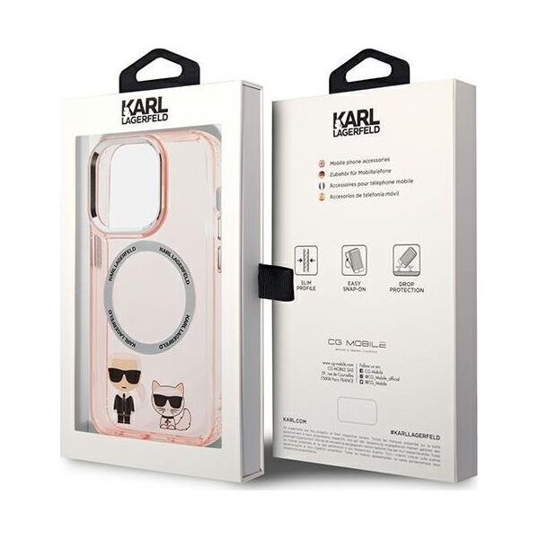 Karl Lagerfeld Karl Lagerfeld KLHMP14XHKCP iPhone 14 Pro Max 6,7" hardcase różowy/pink Karl & Choupette Aluminium Magsafe NoSize