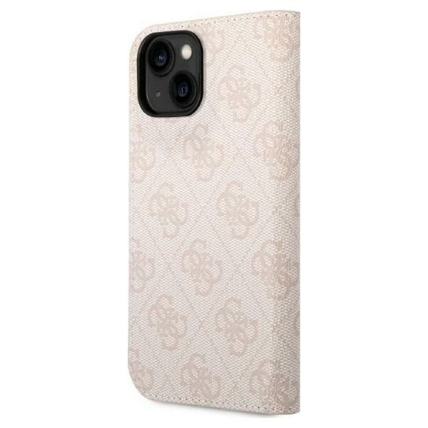 Guess Etui Guess GUBKP14SHG4SHP Apple iPhone 14 różowy/pink book 4G Vintage Gold Logo