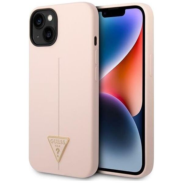 Guess Etui Guess GUHCP14MSLTGP Apple iPhone 14 Plus różowy/pink hardcase Silicone Triangle