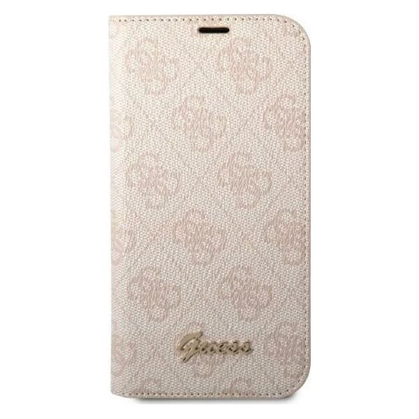 Guess Etui Guess GUBKP14LHG4SHP Apple iPhone 14 Pro różowy/pink book 4G Vintage Gold Logo
