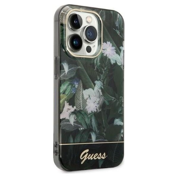 Guess Etui Guess GUHCP14LHGJGHA Apple iPhone 14 Pro zielony/green hardcase Jungle Collection