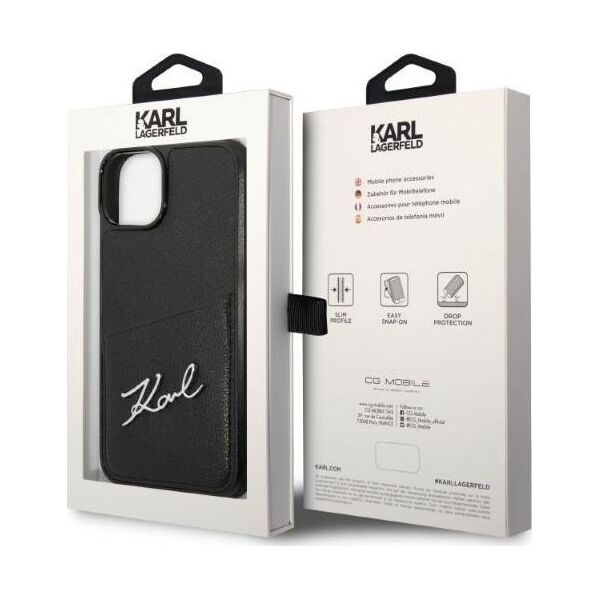 Karl Lagerfeld Etui Karl Lagerfeld KLHCP14MCSSK Apple iPhone 14 Plus hardcase czarny/black Signature Logo Cardslot